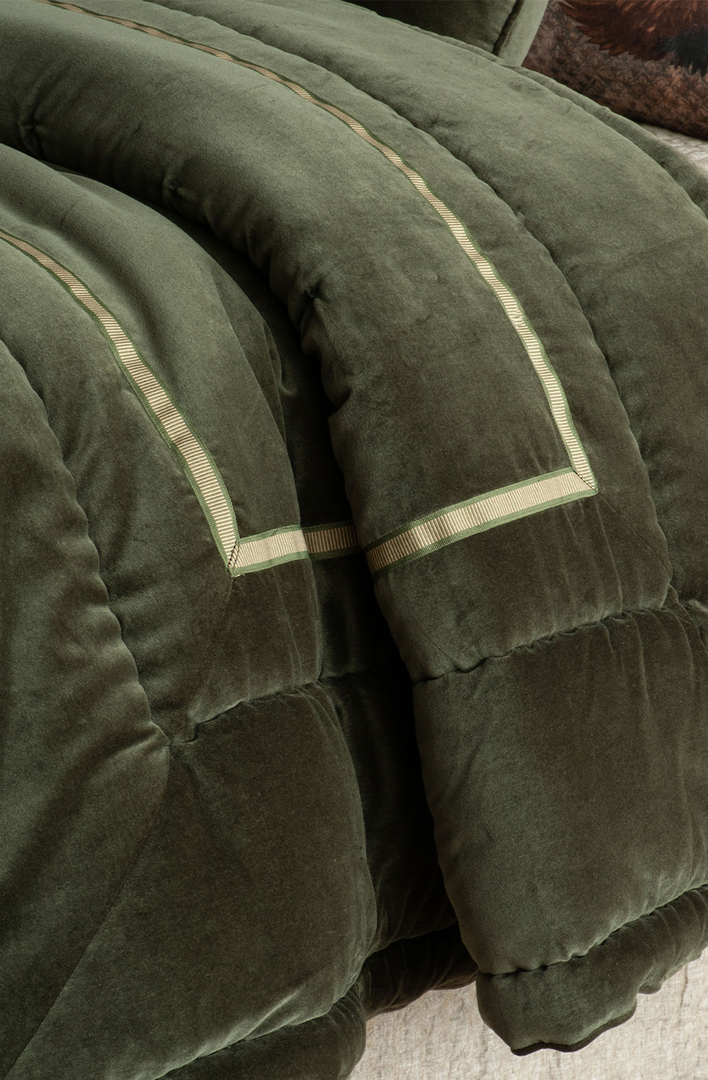Bianca Lorenne Luchesi Olive Comforter | Luxury Velvet Comforter NZ image 0